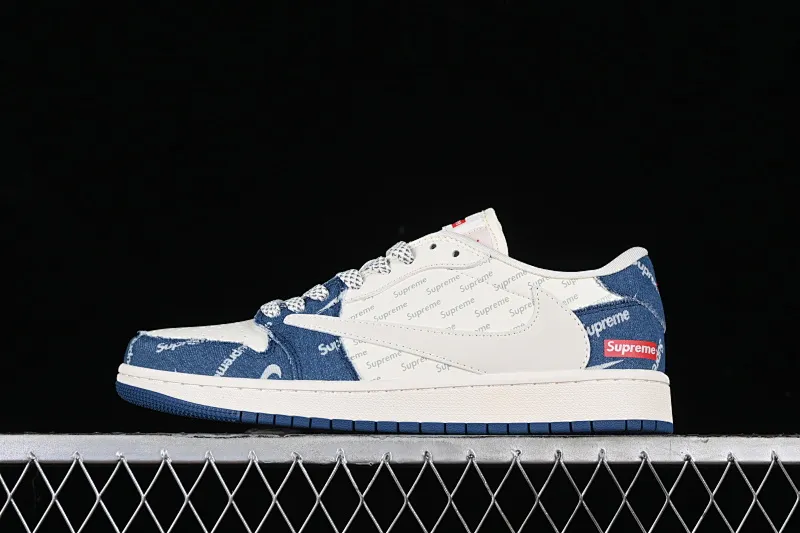 All categories Air Jordan Jordan series basketball shoes Air Jordan 1 Low high-end custom low-top sneakers Travis Scott x Fragment Design x Jordan Air Jordan 1 Low OG SP AJ1 Joe 1 LV letter blue jeans low-top cultural casual sneakers LJ5188-001